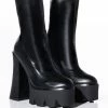 AZALEA WANG TATI CHUNKY BOOT IN BLACK -AZALEA WANG SHOP azalea wang tati chunky boot in black black 1 1