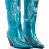 AZALEA WANG TEMPLE METALLIC BOOTIE IN BLUE -AZALEA WANG SHOP azalea wang temple metallic bootie in blue blue 1 1