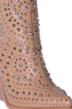 AZALEA WANG TEXAS EMBELLISHED WESTERN BOOT IN NUDE -AZALEA WANG SHOP azalea wang texas embellished western boot in nude beige 5 5