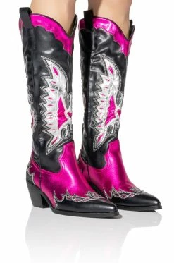 AZALEA WANG THE IT GIRL COWBOY BOOT IN PINK -AZALEA WANG SHOP azalea wang the it girl cowboy boot in pink pink 1 1