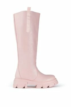 AZALEA WANG THERE SHE GOES FLATFORM BOOT IN PINK -AZALEA WANG SHOP azalea wang there she goes flatform boot in pink pink 2 2