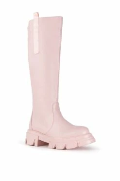 AZALEA WANG THERE SHE GOES FLATFORM BOOT IN PINK -AZALEA WANG SHOP azalea wang there she goes flatform boot in pink pink 3 3