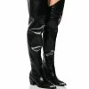 AZALEA WANG THIGH HIGH WESTERN BOOT IN BLACK -AZALEA WANG SHOP azalea wang thigh high western boot in black black 1 1
