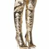 AZALEA WANG THRILLER OVER THE KNEE STILETTO BOOT IN GOLD -AZALEA WANG SHOP azalea wang thriller over the knee stiletto boot in gold gold 1 1