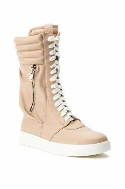 AZALEA WANG TONY MID CALF SNEAKER IN BONE -AZALEA WANG SHOP azalea wang throw it back mid calf flat sneaker in bone bone 3 3