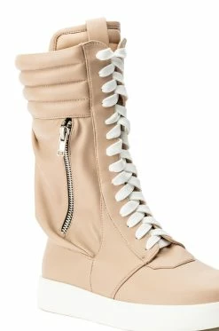 AZALEA WANG TONY MID CALF SNEAKER IN BONE -AZALEA WANG SHOP azalea wang throw it back mid calf flat sneaker in bone bone 5 5