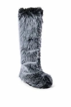AZALEA WANG TUNDRA FURRY OVER THE KNEE BOOTS IN GRAY -AZALEA WANG SHOP azalea wang tundra furry over the knee boots in gray grey 3 3