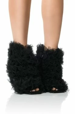 AZALEA WANG TUTU TULLE STILETTO BOOTIE IN BLACK -AZALEA WANG SHOP azalea wang tutu tulle stiletto bootie in black black 1 1