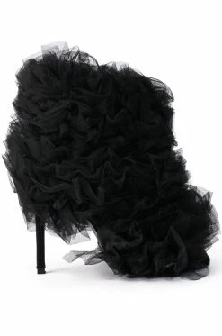 AZALEA WANG TUTU TULLE STILETTO BOOTIE IN BLACK
