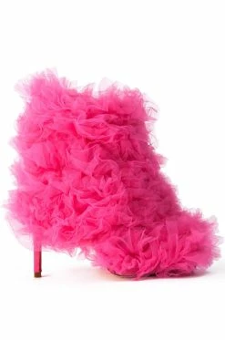AZALEA WANG TUTU TULLE STILETTO BOOTIE IN FUCHSIA