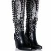 AZALEA WANG UPBEAT RHINESTONE EMBELLISHED WESTERN BOOT IN BLACK -AZALEA WANG SHOP azalea wang upbeat rhinestone embellished western boot in black black 1 1