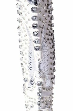 AZALEA WANG UPBEAT RHINESTONE EMBELLISHED WESTERN BOOT IN WHITE -AZALEA WANG SHOP azalea wang upbeat rhinestone embellished western boot in white white 5 5