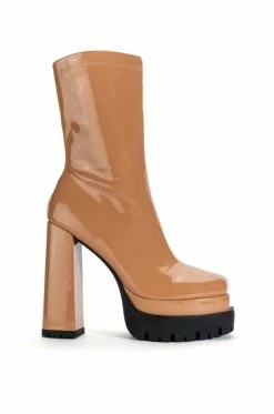 AZALEA WANG VIPER BOOTIE IN TAN -AZALEA WANG SHOP azalea wang viper bootie in tan tan 2 2