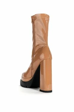 AZALEA WANG VIPER BOOTIE IN TAN -AZALEA WANG SHOP azalea wang viper bootie in tan tan 4 4