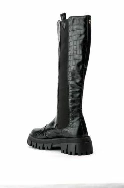 AZALEA WANG WE OUTSIDE FLATFORM BOOT IN BLACK -AZALEA WANG SHOP azalea wang we outside flatform boot in black black 4 4