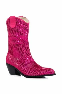 AZALEA WANG WELLINGTON EMBELLISHED WESTERN BOOTIE IN FUCHSIA -AZALEA WANG SHOP azalea wang wellington embellished western bootie in fuchsia fuchsia 3 3