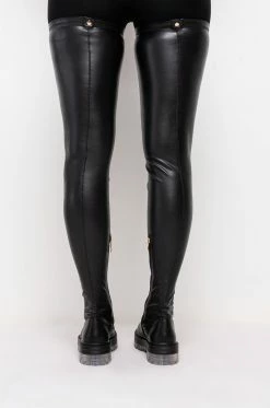 AZALEA WANG WON'T LET YOU DOWN FLATFORM BOOT WITH 4 WAY STRETCH IN CLEAR -AZALEA WANG SHOP azalea wang wont let you down flatform boot in clear clear 4 4 c1