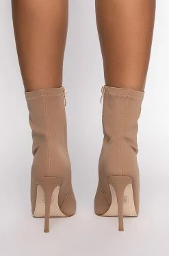 AZALEA WANG WORK FOR IT STILETTO BOOTIE IN BROWN -AZALEA WANG SHOP azalea wang work for it stiletto bootie in brown beige 4 4