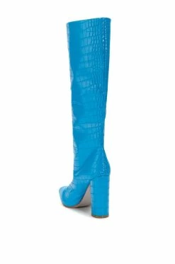 AZALEA WANG YES PLEASE CHUNKY CROC BOOT IN BLUE -AZALEA WANG SHOP azalea wang yes please chunky croc boot in blue blue 4 4 c1