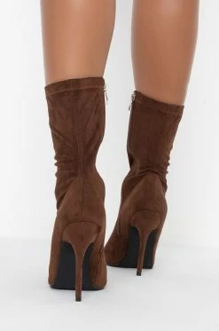 AZALEA WANG YOURE IN THE MOOD FOR A DANCE BOOTIE IN BROWN -AZALEA WANG SHOP azalea wang youre in the mood for a dance bootie in brown brown 4 4