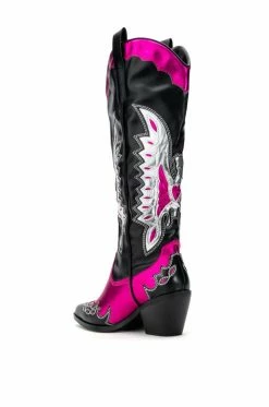 AZALEA WANG THE IT GIRL COWBOY BOOT IN PINK -AZALEA WANG SHOP azalea wang zaina wedge boot in pink pink 4 4