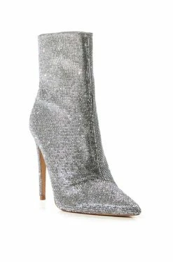 BALLER SILVER GLITTER BOOTIE -AZALEA WANG SHOP baller silver glitter bootie silver 5 5 c1