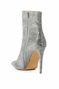 BALLER SILVER GLITTER BOOTIE -AZALEA WANG SHOP baller silver glitter bootie silver 6 6 c1