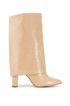 BALTINA CROC TAN FOLD OVER BOOT -AZALEA WANG SHOP baltina croc tan fold over boot tan 2 2