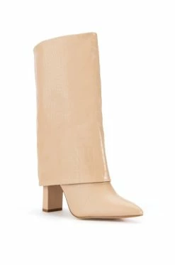 BALTINA CROC TAN FOLD OVER BOOT -AZALEA WANG SHOP baltina croc tan fold over boot tan 3 3