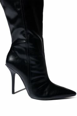 CUTE GENES WESTERN STILETTO BOOT -AZALEA WANG SHOP cute genes western stiletto boot black 5 5