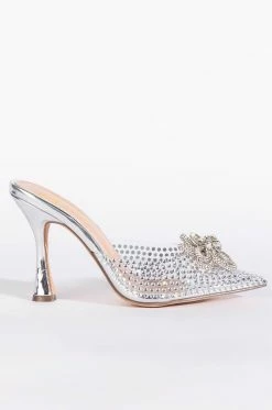 DIVINNY EMBELLISHED PUMP IN SILVER -AZALEA WANG SHOP divinny embellished pump in silver silver 3 3