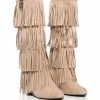 DIXIE FRINGE WEDGE BOOT IN KHAKI -AZALEA WANG SHOP dixie fringe wedge boot in khaki khaki 1 1