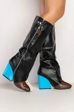 ITS A LOOK MULTI COLORED CHUNKY BOOT -AZALEA WANG SHOP its a look multi colored chunky boot multi 3 3