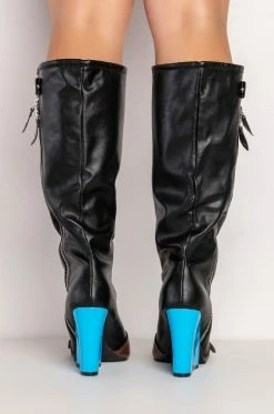 ITS A LOOK MULTI COLORED CHUNKY BOOT -AZALEA WANG SHOP its a look multi colored chunky boot multi 6 6