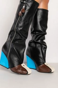 ITS A LOOK MULTI COLORED CHUNKY BOOT -AZALEA WANG SHOP its a look multi colored chunky boot multi 7 7