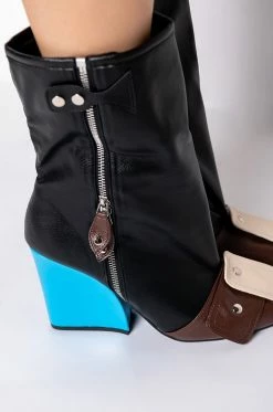 ITS A LOOK MULTI COLORED CHUNKY BOOTIE -AZALEA WANG SHOP its a look multi colored chunky bootie multi 5 5