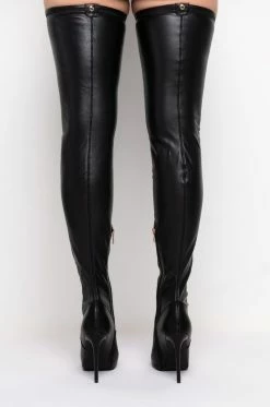 AZALEA WANG CANT GET YOU OFF MY MIND THIGH HIGH BOOT WITH 4 WAY STRETCH 14 AZALEA WANG CANT GET YOU OFF MY MIND THIGH HIGH BOOT WITH 4 WAY STRETCH -AZALEA WANG SHOP mindful black pu 5 5 c1