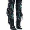NEXT UP RHINESTONE OVER THE KNEE STILETTO BOOT WITH FRINGE IN BLACK -AZALEA WANG SHOP next up rhinestone over the knee stiletto boot with fringe in black black 1 1 c1