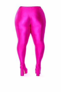 PLUS AZALEA WANG STAR STRETCH CHUNKY HEEL PANT BOOT IN FUCHSIA 10 PLUS AZALEA WANG STAR STRETCH CHUNKY HEEL PANT BOOT IN FUCHSIA -AZALEA WANG SHOP plus azalea wang star stretch chunky heel pant boot in fuchsia fuchsia 4 4