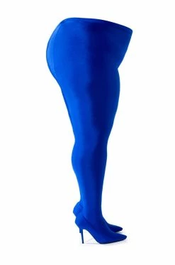 PLUS AZALEA WANG STAR STRETCH STILETTO PANT BOOT IN BLUE 11 PLUS AZALEA WANG STAR STRETCH STILETTO PANT BOOT IN BLUE -AZALEA WANG SHOP plus azalea wang star stretch stiletto pant boot in blue blue 2 2 c1