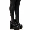 READY TO MINGLE OVER THE KNEE PU CHUNKY BOOT IN BLACK -AZALEA WANG SHOP ready to mingle over the knee pu chunky boot in black black 1 1