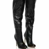 RONNIE WEAVED THIGH HIGH BOOT IN BLACK -AZALEA WANG SHOP ronnie weaved thigh high boot in black black 1 1