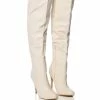 RONNIE WEAVED THIGH HIGH BOOT IN CREAM -AZALEA WANG SHOP ronnie weaved thigh high boot in cream cream 1 1
