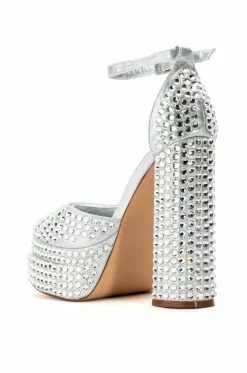 SIP OF SPARKLING SILVER PLATFORM MARY JANES -AZALEA WANG SHOP sip of sparkling silver platform mary janes silver 4 4