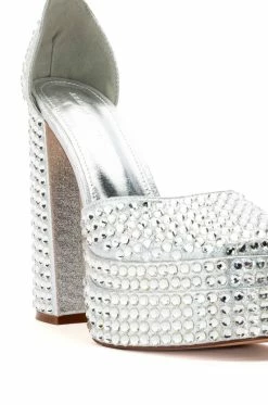 SIP OF SPARKLING SILVER PLATFORM MARY JANES -AZALEA WANG SHOP sip of sparkling silver platform mary janes silver 5 5