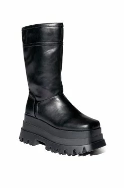 SKYHIGH FLATFORM BOOTIE IN BLACK -AZALEA WANG SHOP skyhigh flatform bootie in black black 3 3
