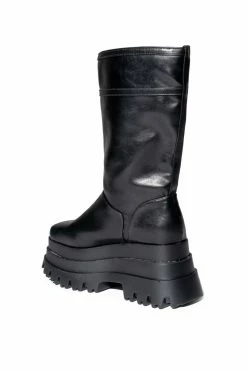 SKYHIGH FLATFORM BOOTIE IN BLACK -AZALEA WANG SHOP skyhigh flatform bootie in black black 4 4