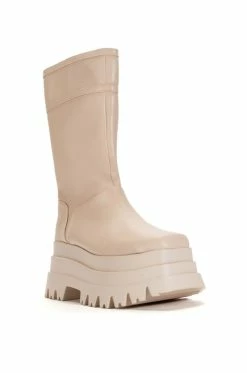 SKYHIGH FLATFORM BOOTIE IN NUDE -AZALEA WANG SHOP skyhigh flatform bootie in nude nude 3 3