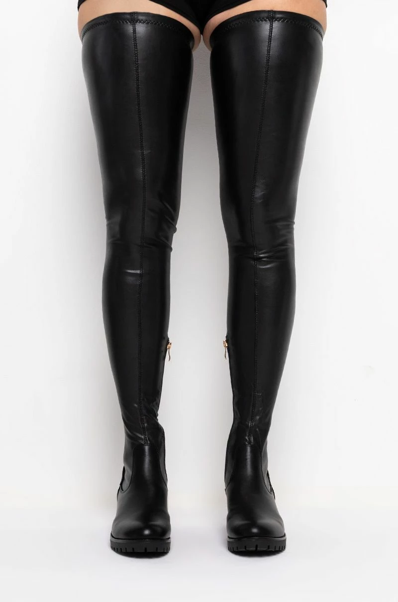 **SLIM FIT** AZALEA WANG FOREVER LOST IN TIME FITTED HIGH FLAT BOOT WITH 4 WAY STRETCH 6 **SLIM FIT** AZALEA WANG FOREVER LOST IN TIME FITTED HIGH FLAT BOOT WITH 4 WAY STRETCH - Image 4