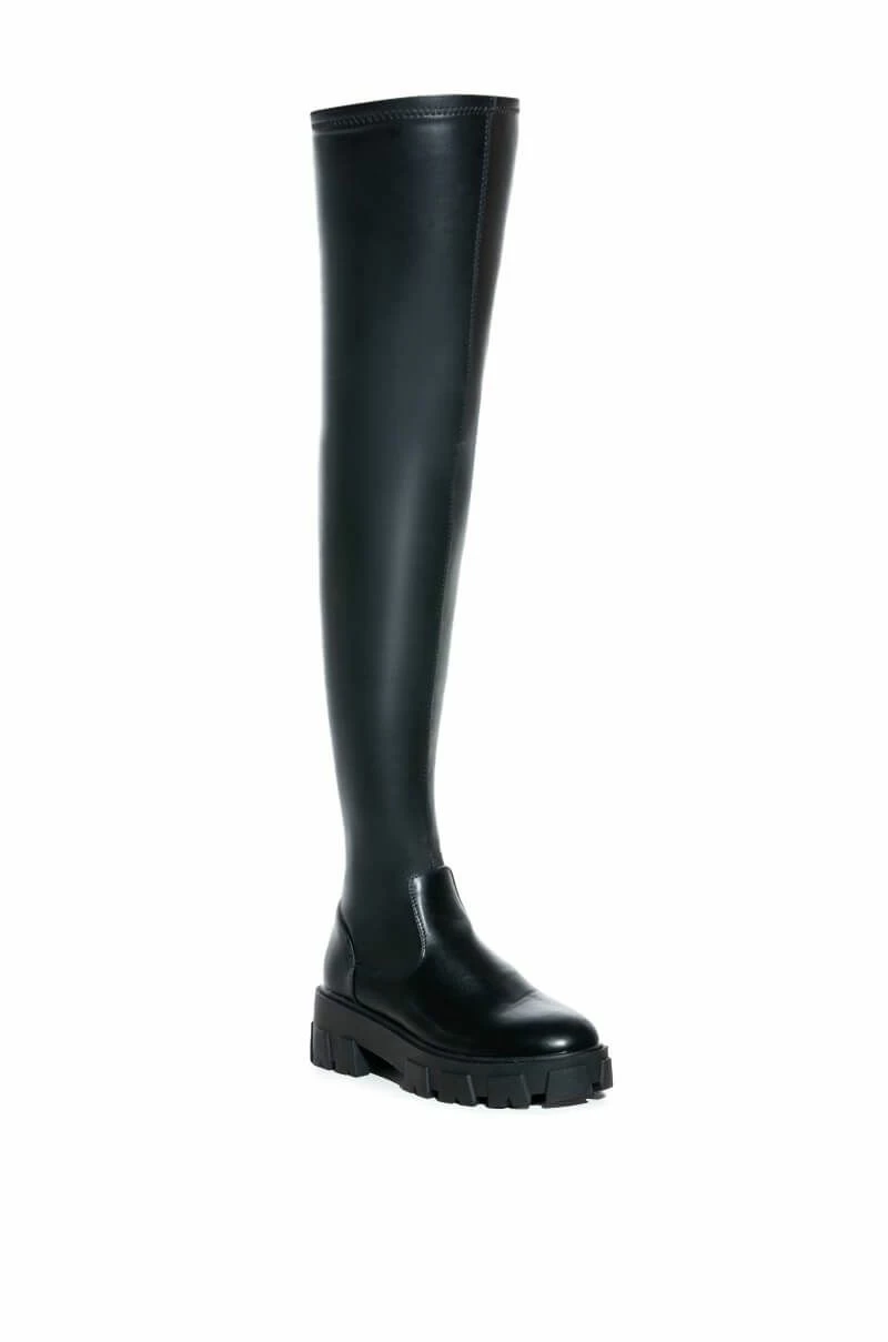 **SLIM FIT** AZALEA WANG LATE NIGHTS FITTED OVER THE KNEE FLATFORM BOOT WITH 4 WAY STRETCH 5 **SLIM FIT** AZALEA WANG LATE NIGHTS FITTED OVER THE KNEE FLATFORM BOOT WITH 4 WAY STRETCH - Image 3
